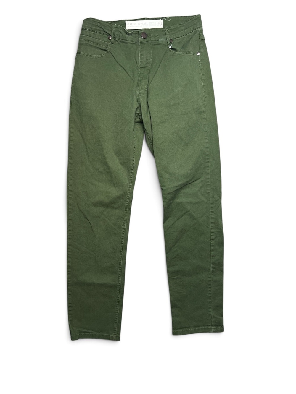 Barbell Apparel Athletic Fit Pants Size 30 Olive Green Stretch Denim